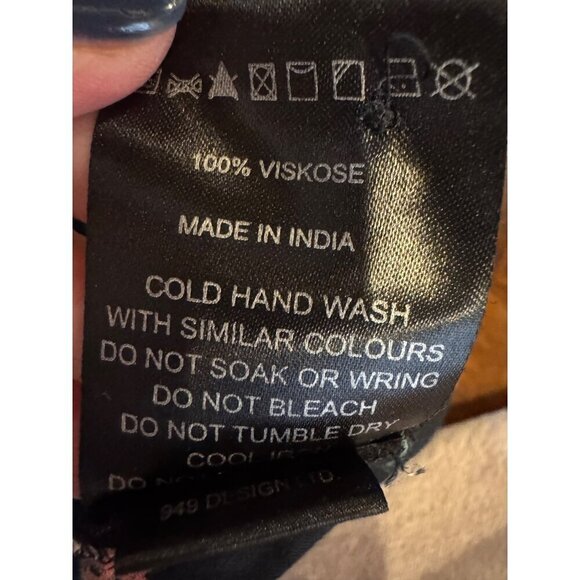 Neuw Dress Women Medium Black Oriental Print Sleeveless Button Back Maze Mini - Picture 10 of 10